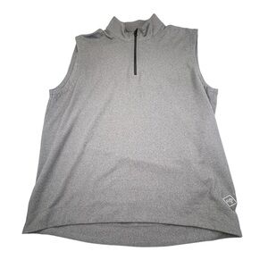 Maide Bonobos Golf Shirt Men Medium Gray Performance Stretch 1/4 Zip Sleeveless